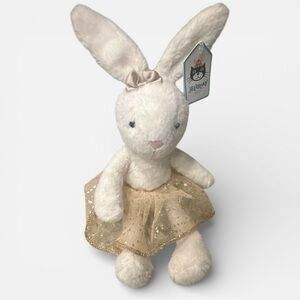 Jellycat Glistening Belle Bunny Rabbit Cream Gold Tutu Plush Animal 9" Tag